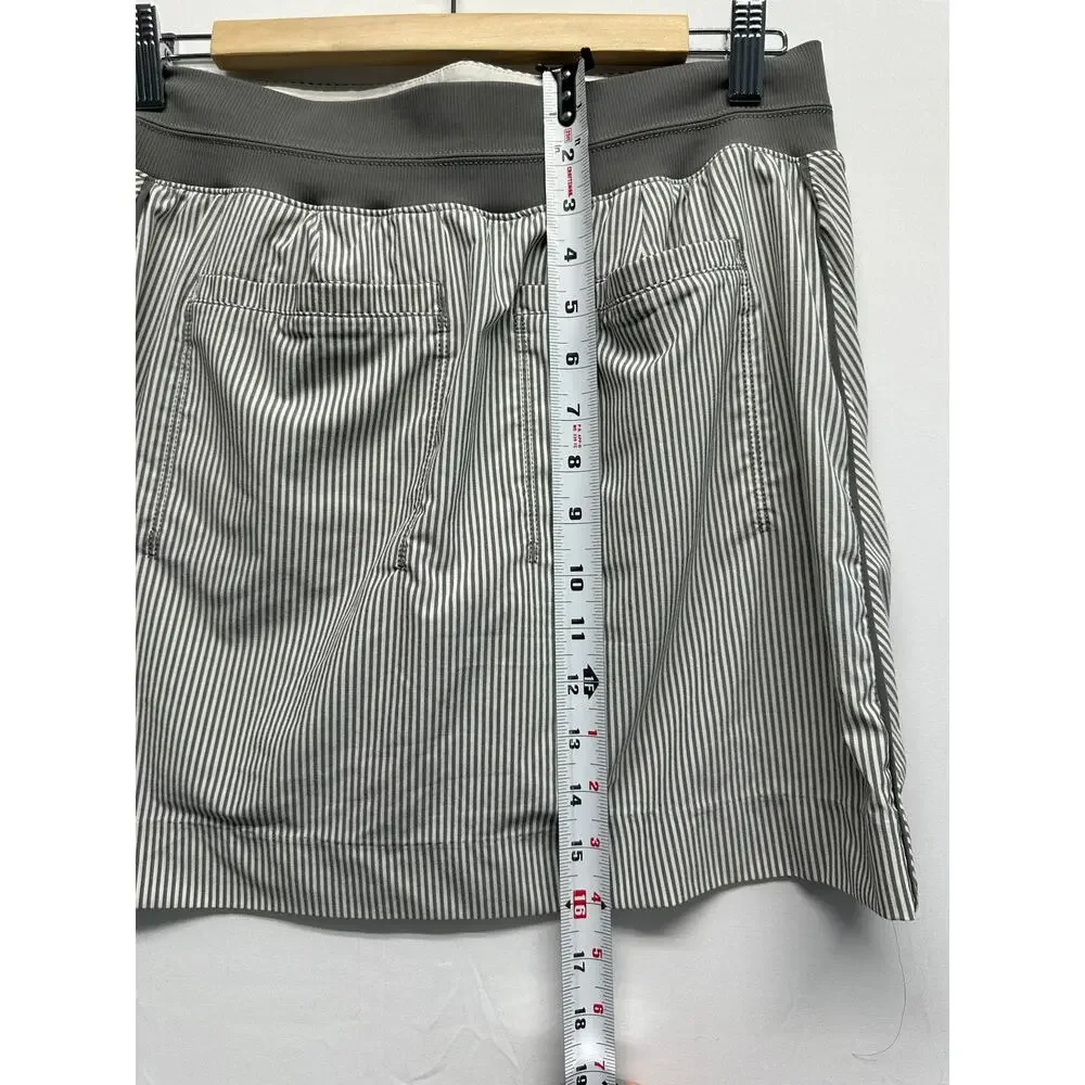 Athleta Women Skort Gray Striped Size 8 Pockets‎ Pickleball Tennis Athleisure - Picture 7 of 8